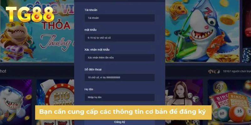 Bạn cần cung cấp các thông tin cơ bản để đăng ký